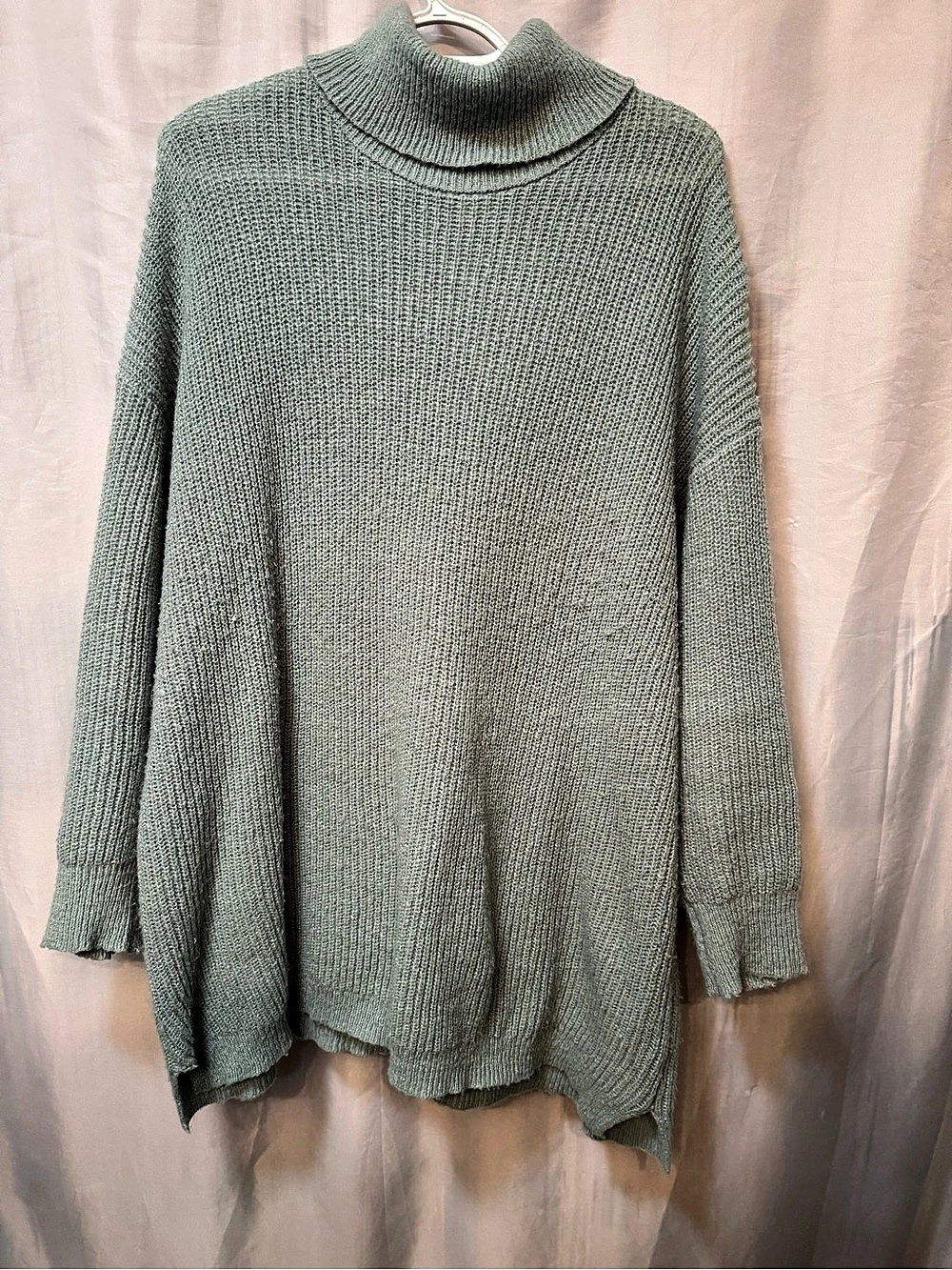 Maurices 2X Light Blue Oversized Turtleneck Tunic Sweater